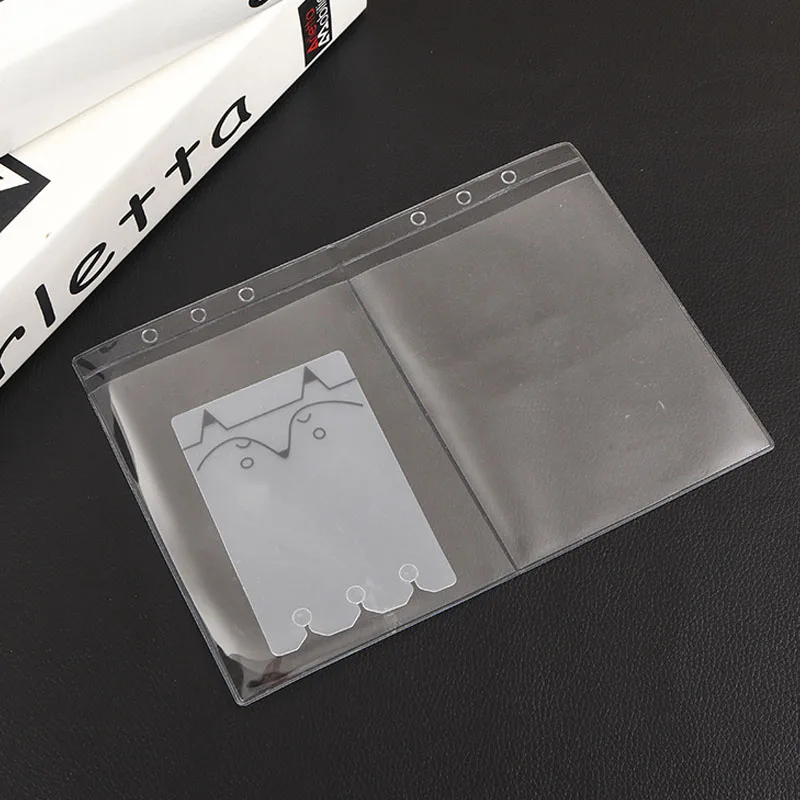 

10pcs/Set Transparent PVC Storage Card Holder For A5 Personal Binder Rings Notebook 6 Hole Bag Pouch Diary Planner Accessories