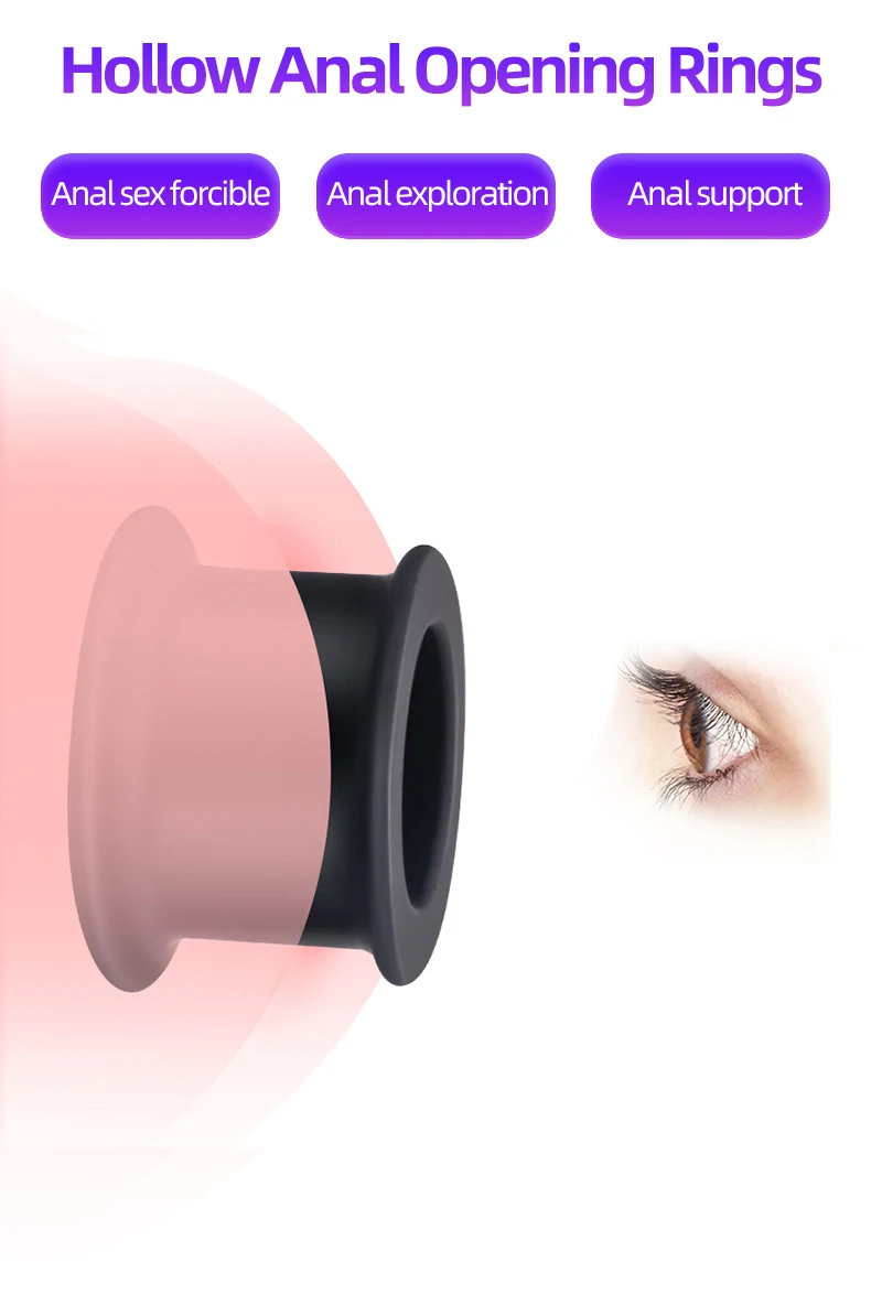 Hollow Silicone Butt Plug For Anal Training & Play - Black Anal Expander Toy For Men & Women