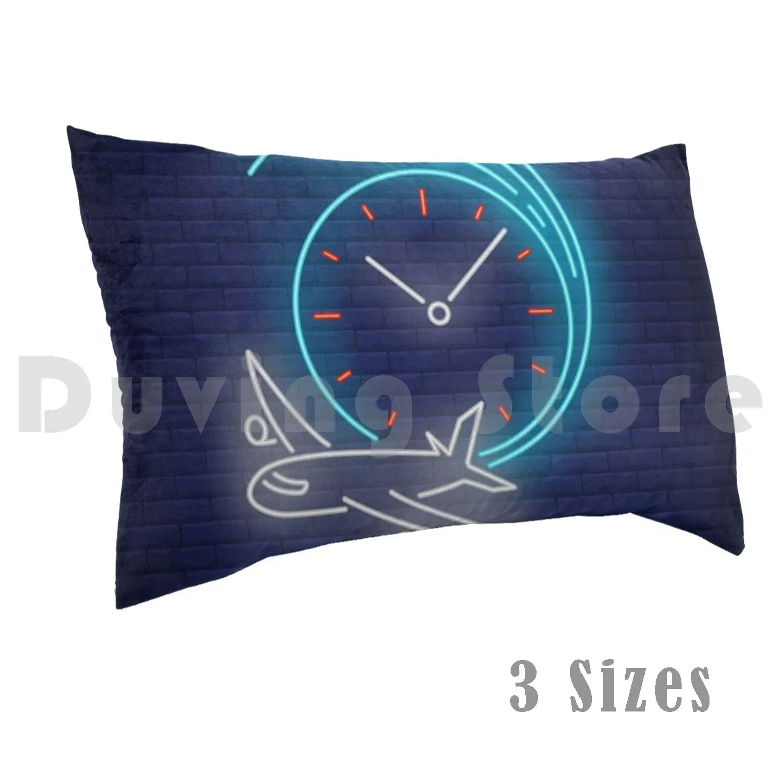 Neon #2 Pillow Case DIY 50*70 Neon Cool Time Airplane Coolstuff Airlane Blue Flight