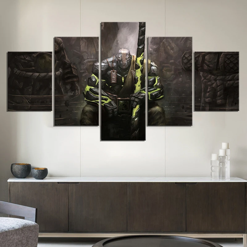 

No Framed Canvas 5Pcs Earth Spirit Dota 2 Game Wall Art For Living Room Posters Prints Pictures Paintings Home Decor Decorations