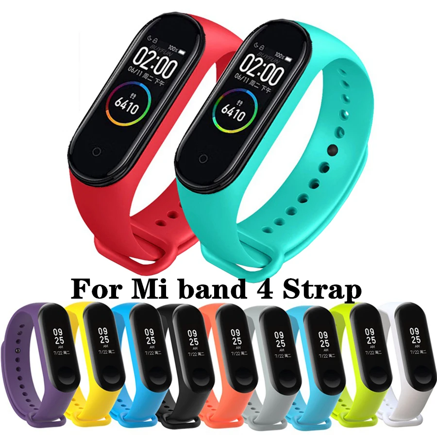 colorful mi band 4 accessories pulseira miband 4 strap replacement silicone wriststrap for xiaomi mi4 smart bracelet