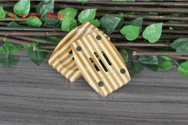 50pcs Wooden Soap Dishes Natural Wood Soap Box Bath Holder Trapezoid Soap Dish Soap Ecological Care Wholesale