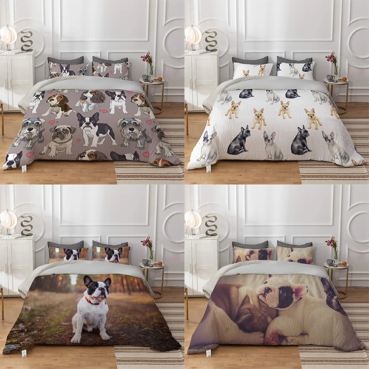 

Individuality Cartoon Animal Bed Quilt Cover 150X210 Duvet Cover With Pillowcase King Size Bedding Set Soft