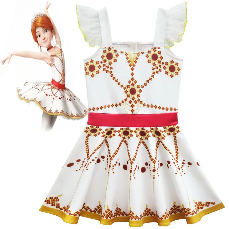 2021 New Movie Ballerina Felicie Cosplay Costume for Girls Party Clothes Halloween Costume for Kids dancing christmas dress girl