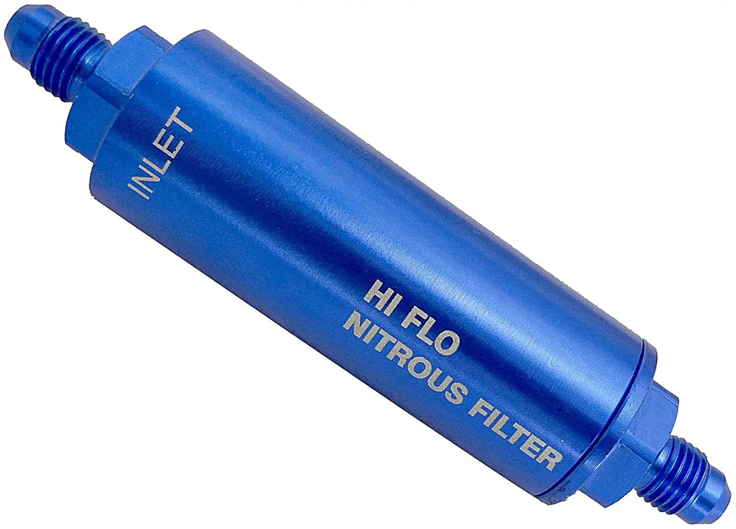 Nitrous and Fuel Filters Anodized Billet Aluminum 15552N-O-S Nit140 Micron (-4AN) Blue