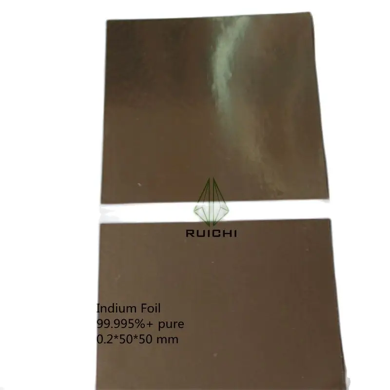 

RUICHI 0.2*50*50mm 99.995% Pure Indium Foil Metal Sheet