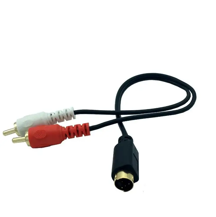 S-video y 2-RCA Cables de Audio Combo 4 Pin SVideo cable macho, chapado en oro 0,25 m