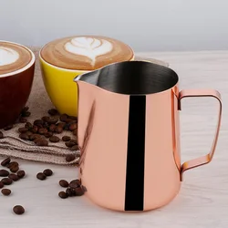 Rose Gold Milk Frothing Pitcher 600ml, Stainless Steel Pouring Jug Frother Cups for Coffee Cappuccino Latte Art