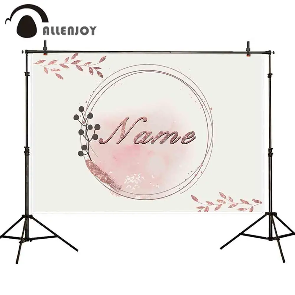 Allenjoy photography backdrop Rose golden wedding engagement birthday party custom watercolor leaves background photocall