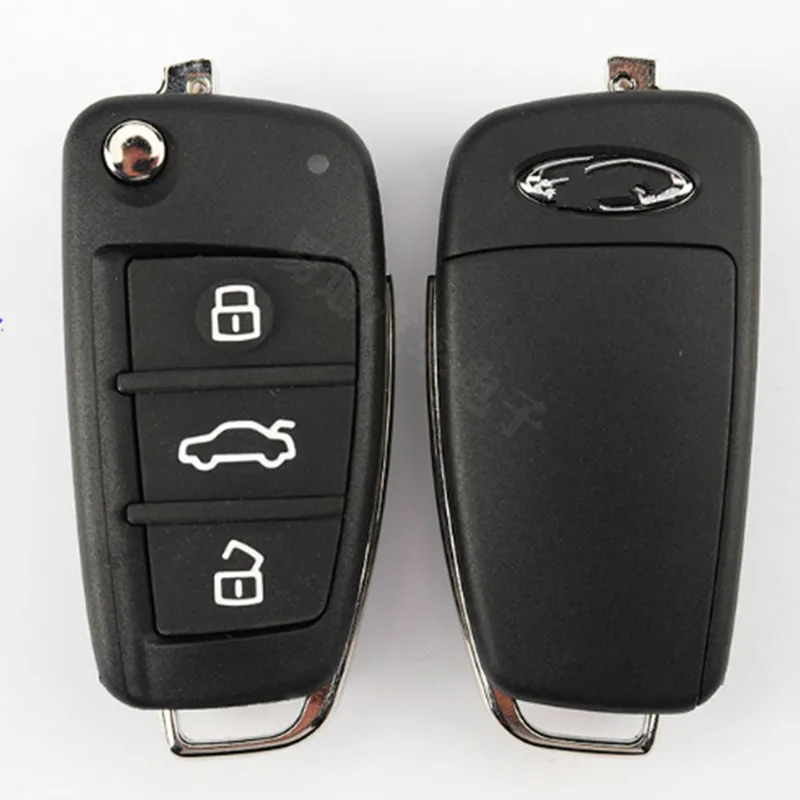 DAKATU 3 Button Flip Folding Remote Key Case Shell For Chery E3 E5 Arrizo 5 Fob Key Blank Cover