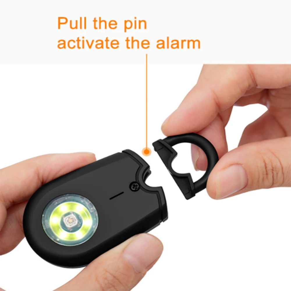 1 Set Outdoor Self Defense Siren Safety Alarm Keychain with LED Light 125DB Personal Siren