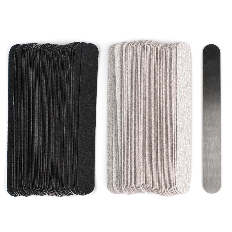 100 Stuks Verwijderbare Buffer Pads Mini Size Vervangbare Metalen Nagelvijl 100/180/240 Rvs Handvat Polijsten Voor Manicure