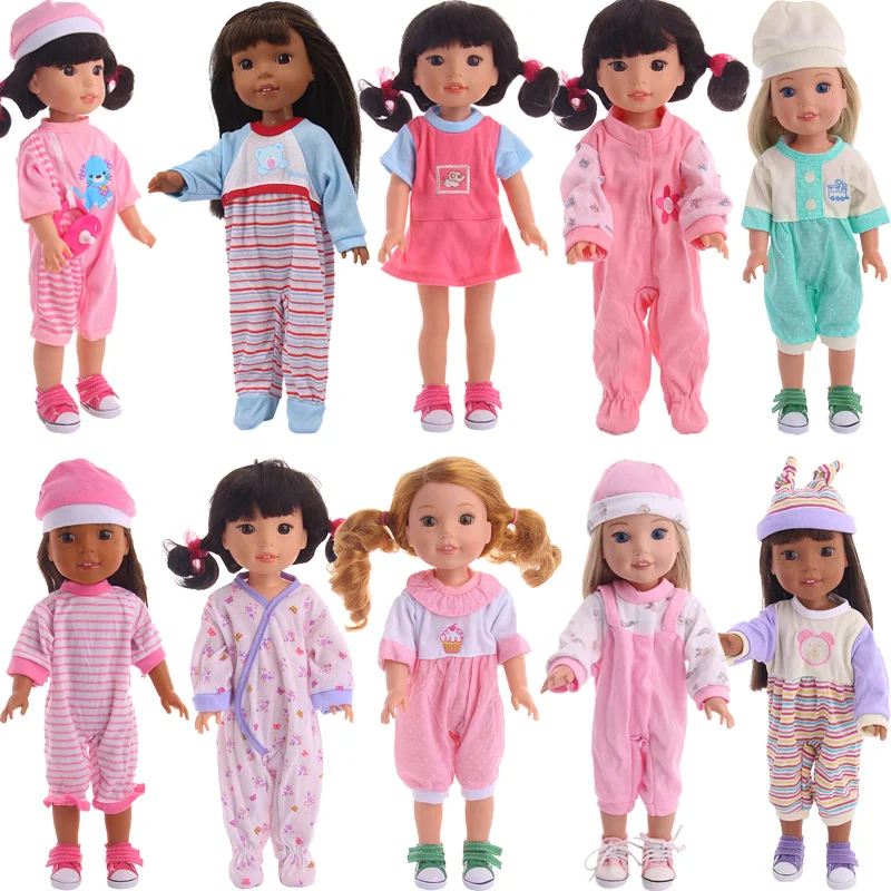 Doll Clothes Cartoon Doll Pajamas For 14Inch And 36Cm Baby Doll Cute  lovely Pattern Beautiful Version Gifts To Our Generation