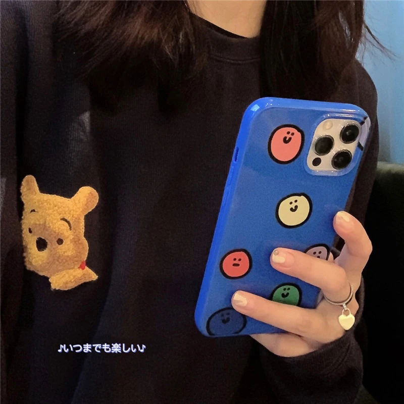 iK27 Smiley Face Pattern Protective Shell For iPhone 11 Pro 11 Pro Max For iPhone 12 12 Pro Max iPhone XR XS Max Anti-Drop Shell