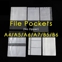 A4/A5/A6/A7/B5/B6 1pc Transparent Envelope Binder Pocket Refill Organization Stationery School Office Supply File Folder