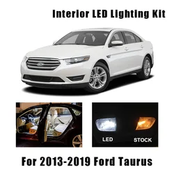 8 Bulbs White Interior LED Car License Plate Light Kit Fit For 2013-2016 2017 2018 2019 Ford Taurus Map Dome Trunk Cargo Lamp