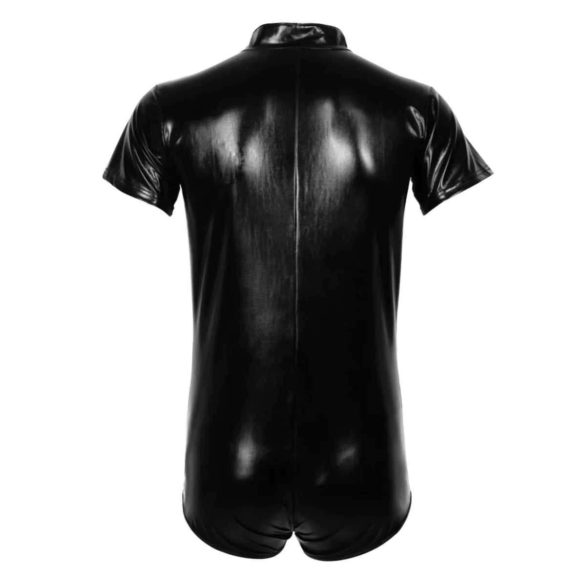 Mens Lingerie Catsuit Swimsuit Leather Swimwear Zipper Jumpsuit Leotard Shiny Bodysuit Underwear Gymnastics Suit Swimming Suit