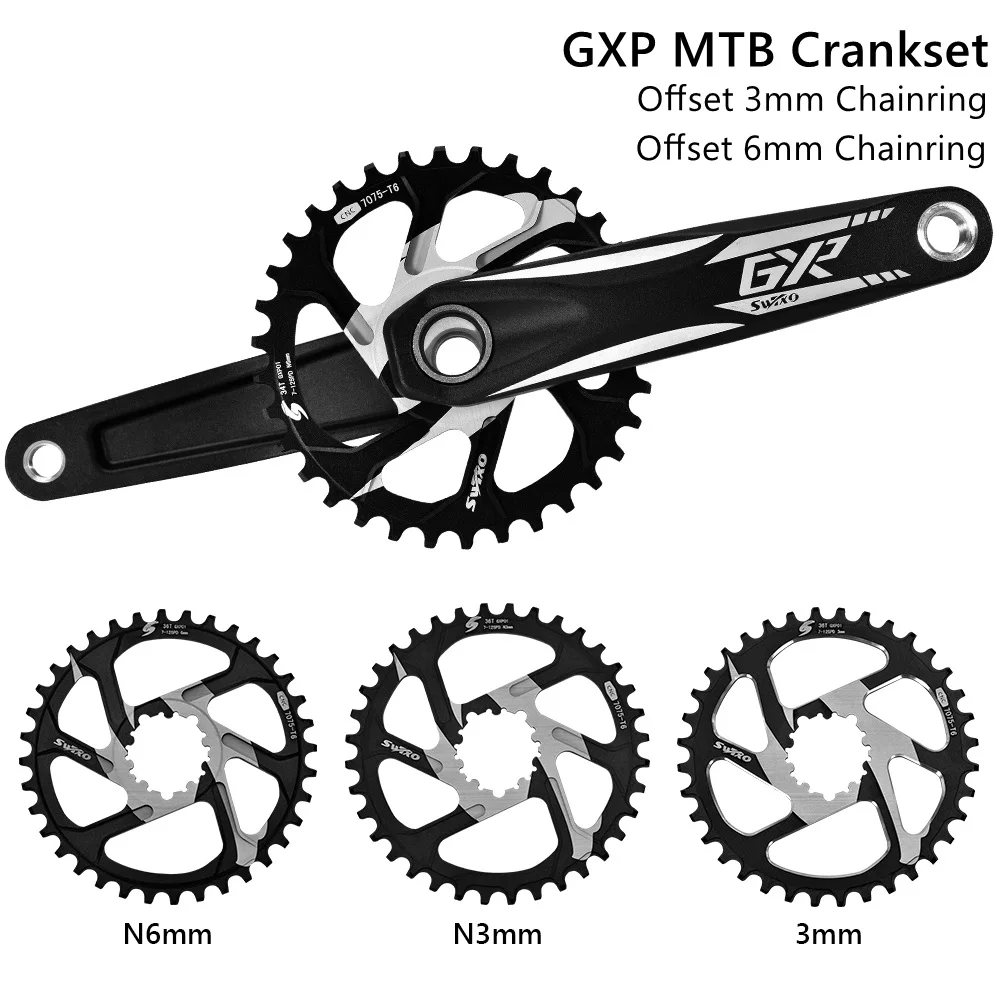 104BCD 170mm MTB Crank 3/6mm offset 32/34/36/38T Sprocket with Bottom Bracket Mountain Biike Crankset For SHIMANO SRAM 7-12S