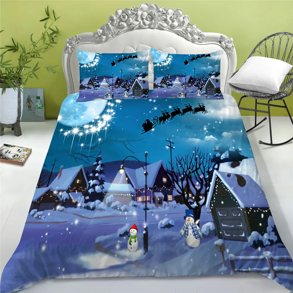 

3D Bedding Set Chirstmas Design Duvet Cover Polyester Bedclothes King Queen Size 2/3 Pcs Bedroom Decoration