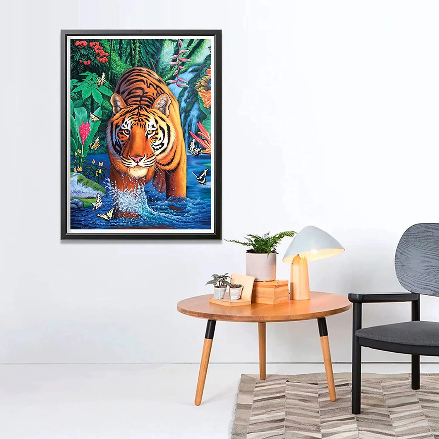 5D Diamond Painting Tiger Animal Paint with Diamonds Kits Round Full Drill Rhinestone Embroidery for Adults DIY Crafts Gift