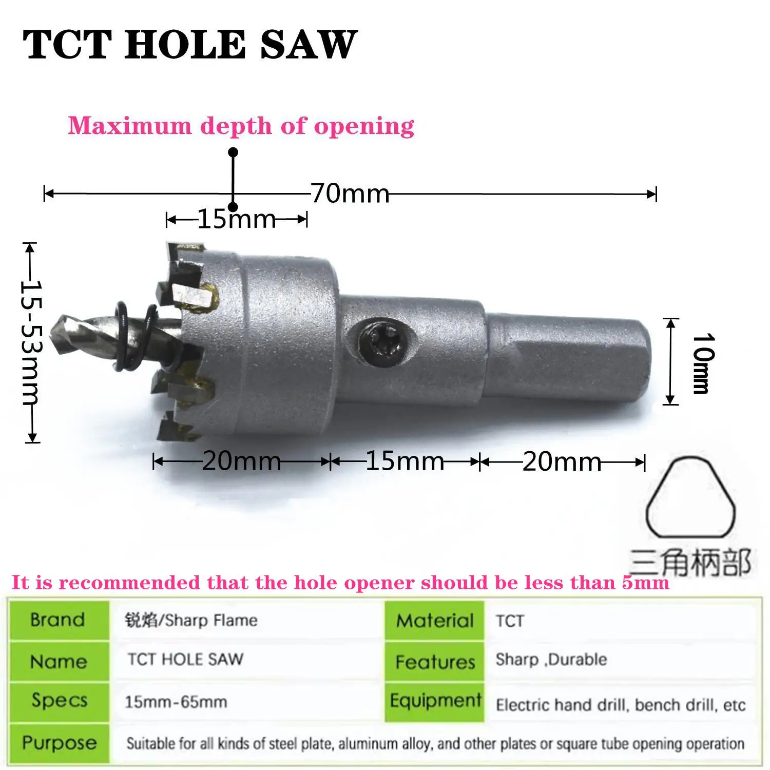 6-13pcs 15-65mm TCT Hole Saw Drill Bit Set Alloy Carbide Cobalt Cutter Stainless Steel Plate Iron Metal