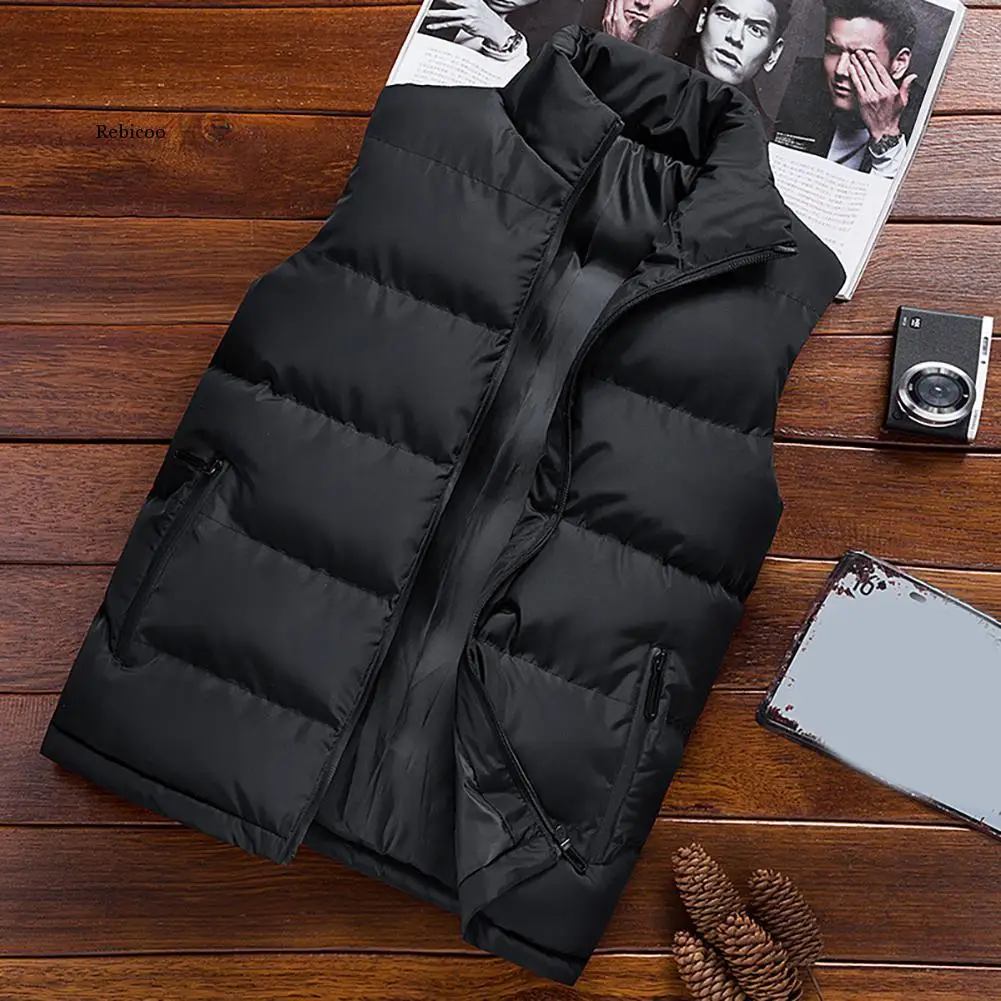 2021 Mới Quần Áo Vest Áo Vest Không Tay Mùa Đông Nam Ấm Áo Homme Thường Làm Dày Hình Chalecos Para Hombre M-5XL