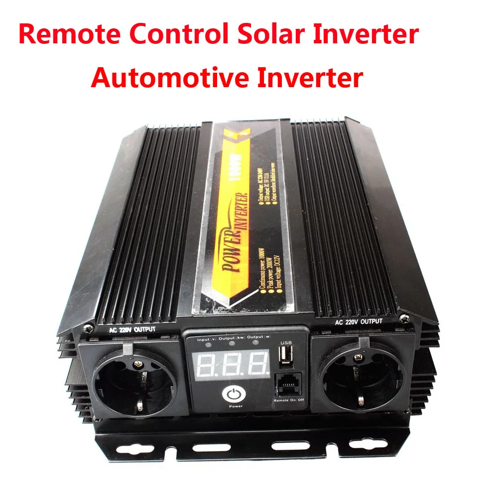 New 2017 Power Inverter Charger DC 12V to AC 220V 1000W  Sine wave inverter Solar inverter  remote control inverter