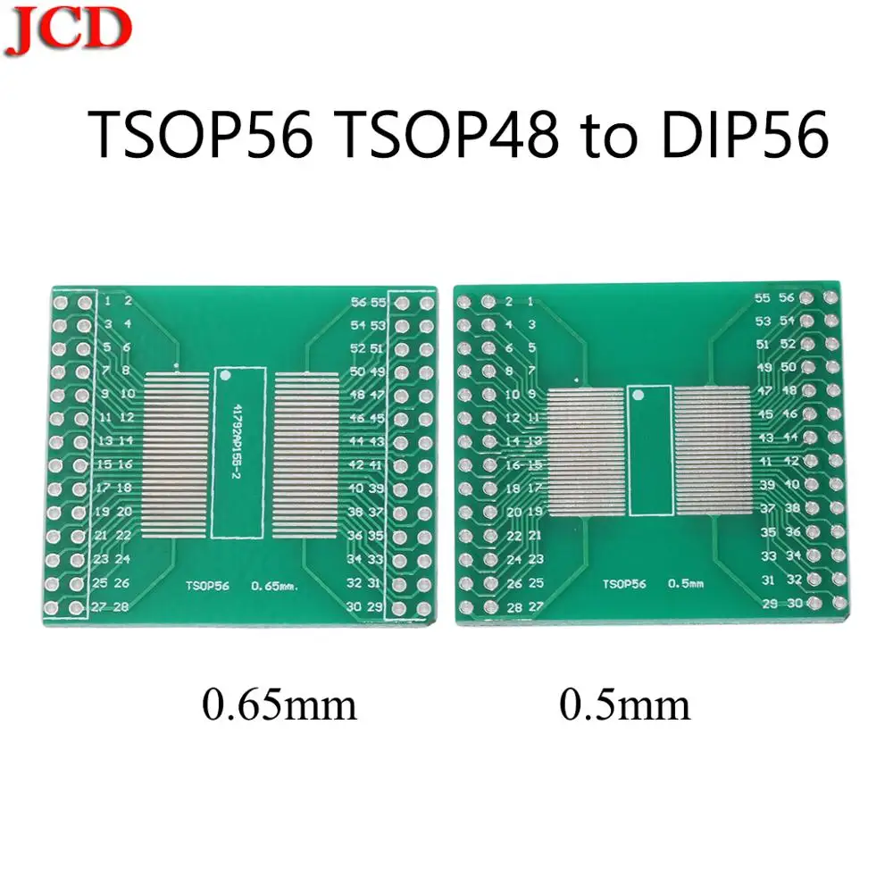 JCD Socket Adapter plate PCB TSOP56 TSOP48 to DIP56 Adapter PCB Board for AM29 series IC 0.5mm 0.65mm pitch transfer board