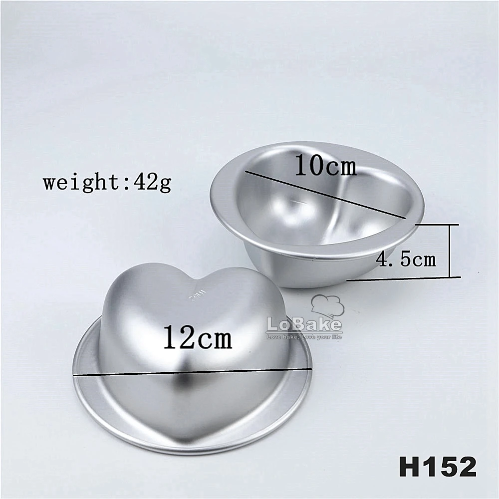 5pcs/lot 10*4.5cm big heart shape aluminium alloy tart mold jelly pudding molding gelatin mould small cake molds DIY baking