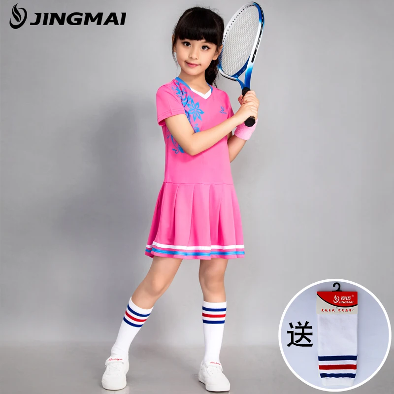 Children\'s Tennis Badminton Dress Girls Breathable Quick Dry Summer Tennis Suit Sports Dress with Short Pants