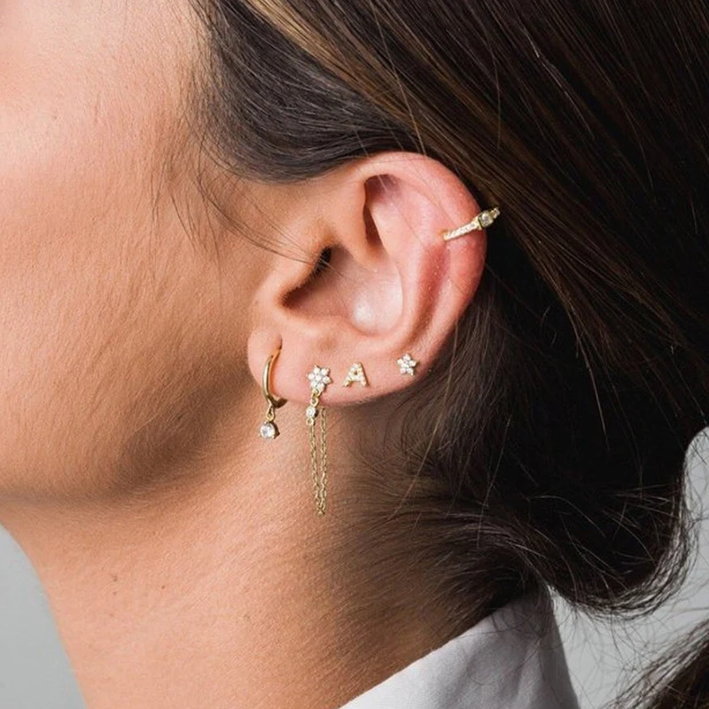 FLORATO 925 Sterling Silver Earrings Chain Tassel Pendant Earrings Zircon Silver Earrings for Women Trend Luxury Wedding Jewelry
