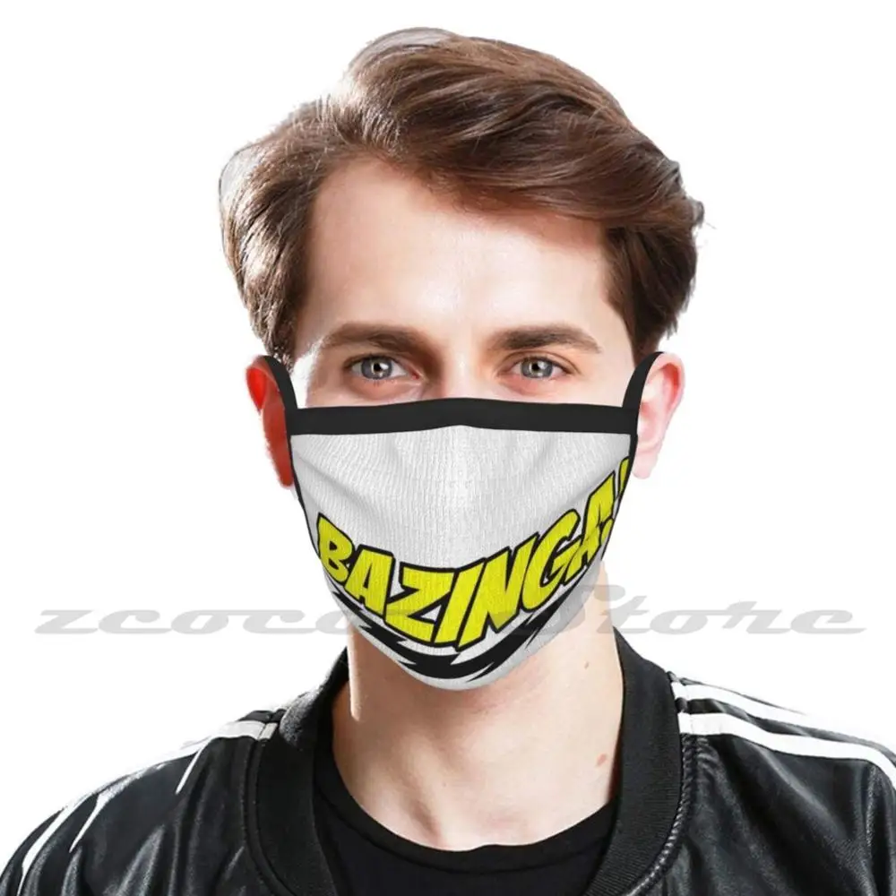 Bazinga! Custom Pattern Washable Filter Pm2.5 Adult Kids Mask Bazinga Tbbt Theory The Theory Sheldon Cooper Sheldon Cooper