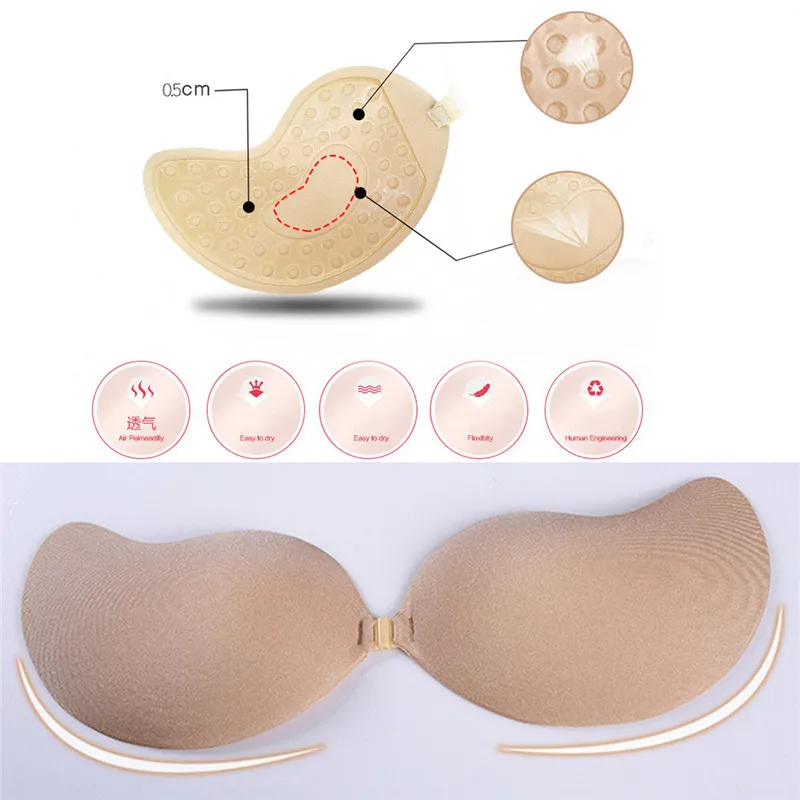 Fly Bra Strapless Silicone Push Up Invisible Bra Self Adhesive Backless Bralette Plus Size Seamless Bras Women Intimates