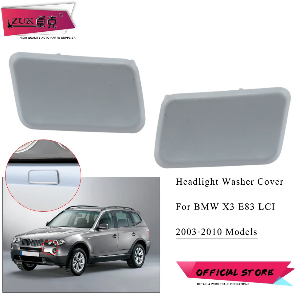 ZUK For BMW X3  2003-2010 E83 LCI Headlight Washer Nozzle Cover Cap Shell Unpainted For M Front Bumper