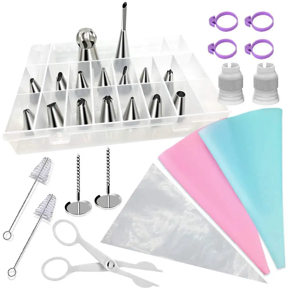 

40 Pcs/set Pastry Nozzles/Converter Pastry Bag Confectionery Nozzle Stainless Cream Baking Tools Decorating Tip Sets