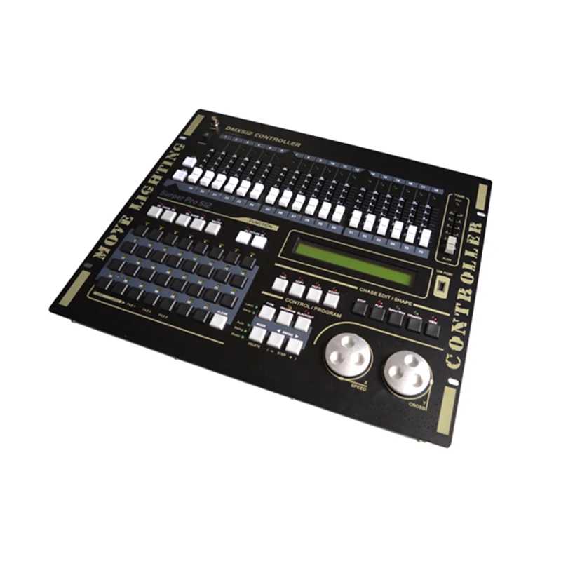Controlador de luz de escenario Super Pro 512 DMX, consola para XLR-3, haz de luz Led, cabezal móvil, DJ, Control de luz con efecto de escenario