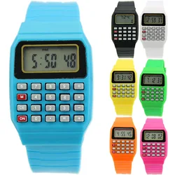 Children Electronic Calculator Silicone Date Multi-Purpose Keypad Wrist Watch 667C