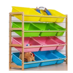 Children's Toy Storage Rack Categories Kindergarten Solid Wood Toy Cabinet Storage Box