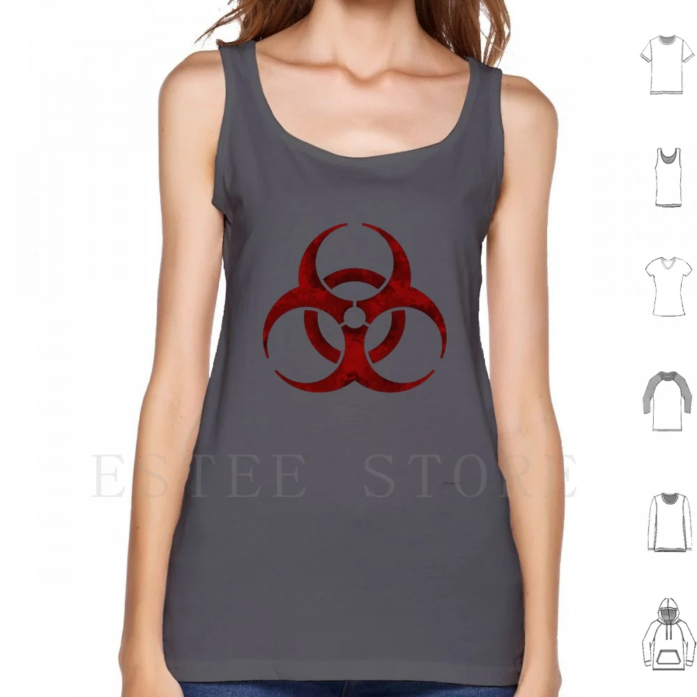 Biohazard Symbol Tank Tops Vest Sleeveless Logo Symbol Emblem Biohazard Hazardous Hazard Warning Toxic Pollution Danger Cool