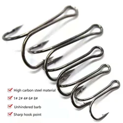 10pcs/lot Long Shank Double Hook Fly Tying Fishing hooks Weedless Duple Hook For Soft Lure Jig Bass Carp Fish tackle Accessories