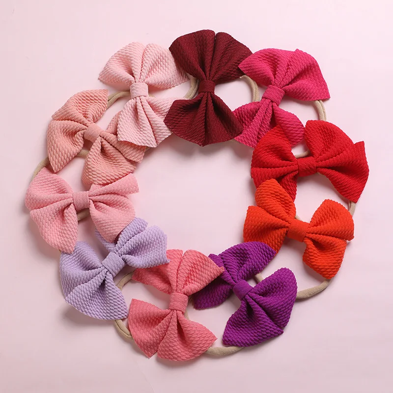 

20PCS/Lot Baby Bow Headband Nylon Hairbands For Children Girls Princess Hair Accessories Toddler Soft Cute Newborn Photo Props