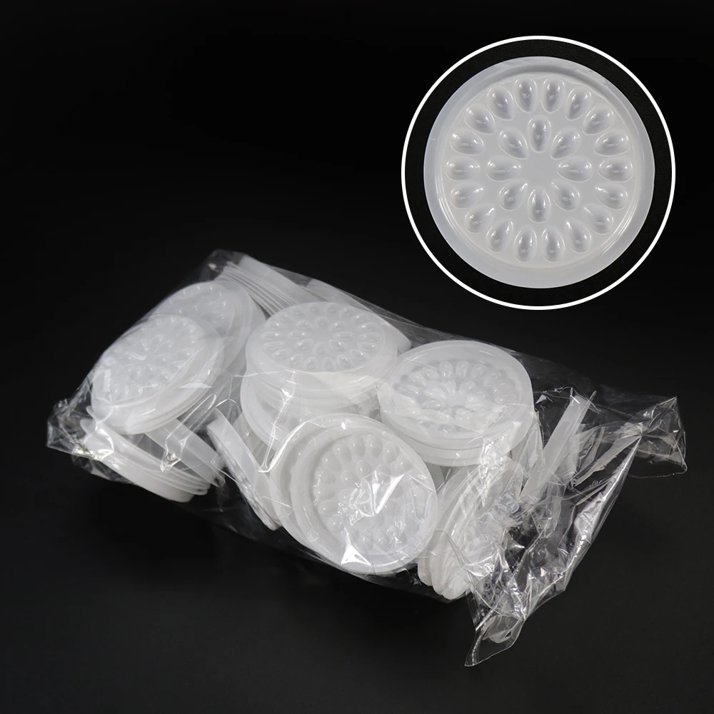 Wholesale white 100pcs disposable Eyelash glue holder Pallet Eyelash Extension glue pads stand on plastic glue holder