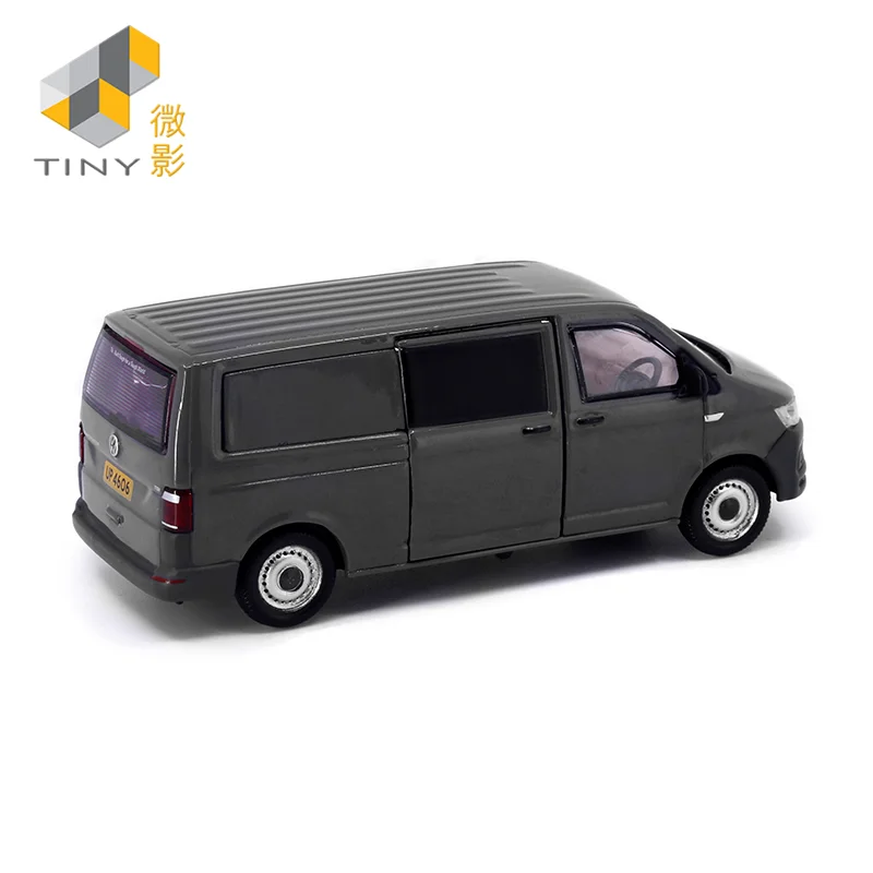 Tiny 1:64 T6 Transporter NO.176 Gray Alloy Simulation Model Car