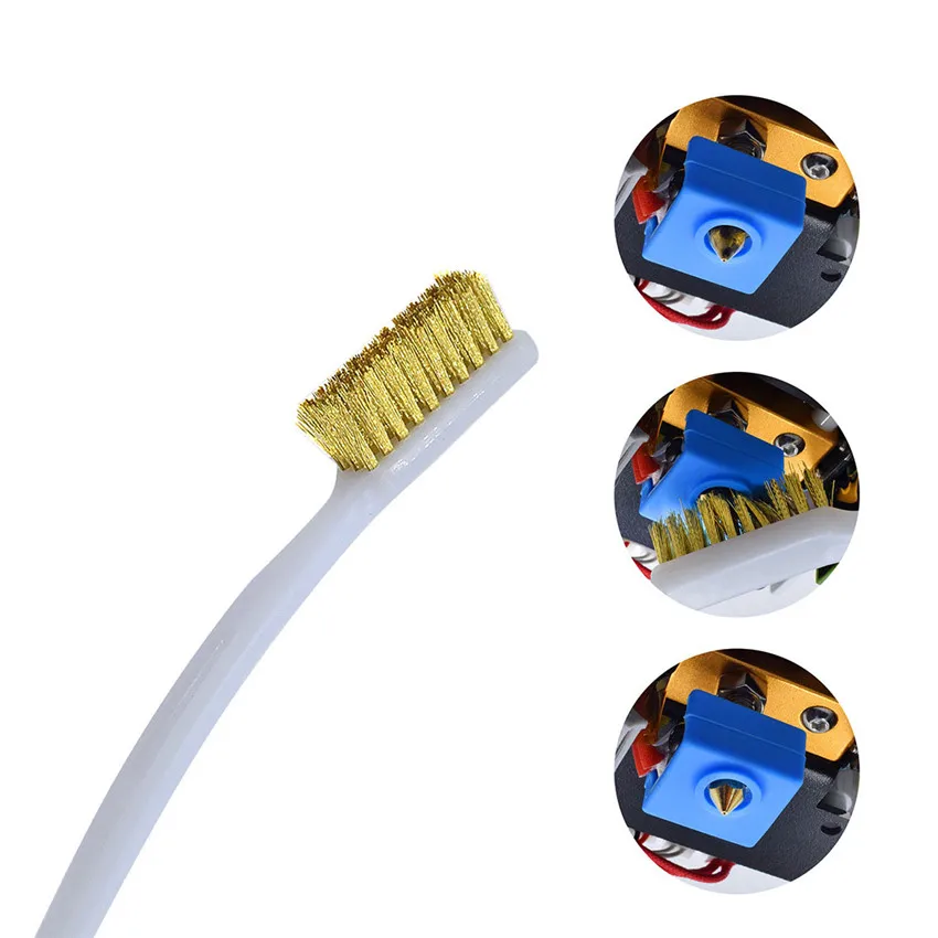 Copper Wire 3D Printer Toothbrush Nozzle Heated Block Cleaning Toothbrush For Office 3D Printer Cleaner Brush Accessories Tools