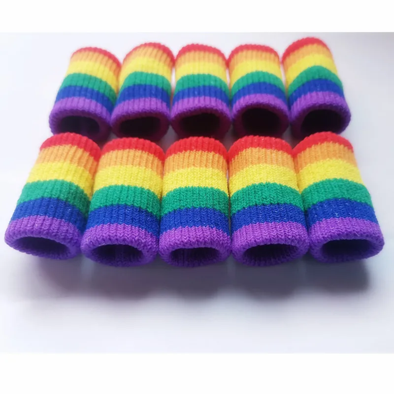 2 Pieces LGBT Rainbow Finger Protector 6 Colors Exercise Finger pads Asexual Pansexual Pride Friendship Gift