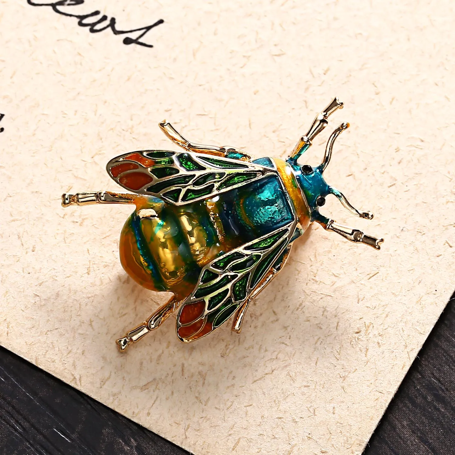 Rinhoo Zarte Kleine Biene Brosche Kristall Strass Insekt Ant Fliegen Bee Tier Honigbiene Emaille Pins Broach Nadel Abzeichen Geschenke – Detail 40