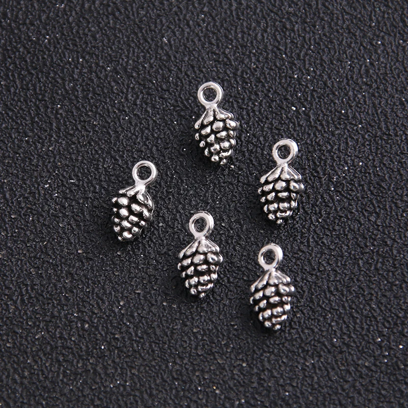 18pcs Four color Metal Alloy 5*7*14mm Lovely Christmas Pineal Vintage Pendant Charms Jewelry Components Finding