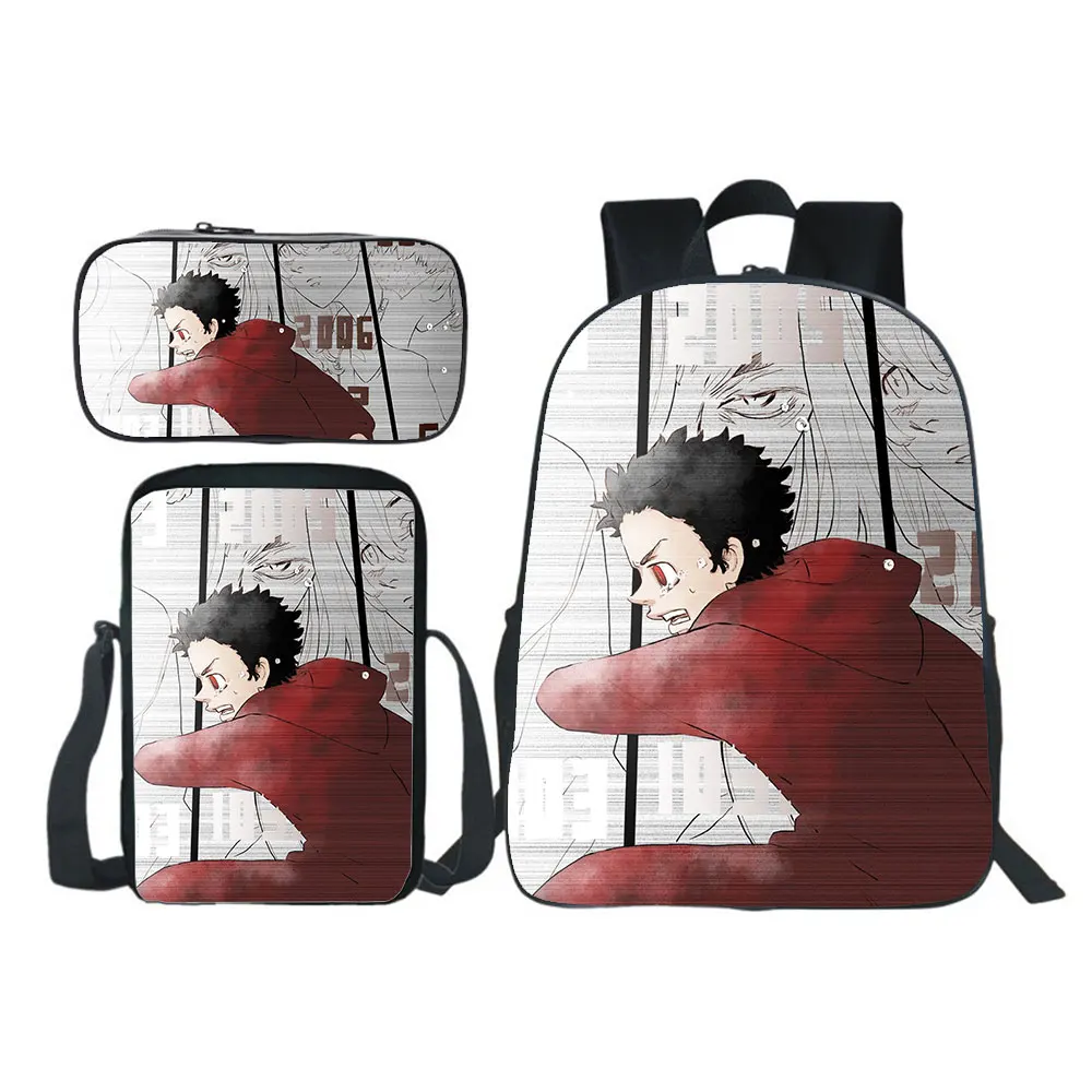 Anime nuevo Tokio Revengers mochila Harajuku niños niñas mochila 3 uds Set niños mochila escolar para libros suministros Mochilas