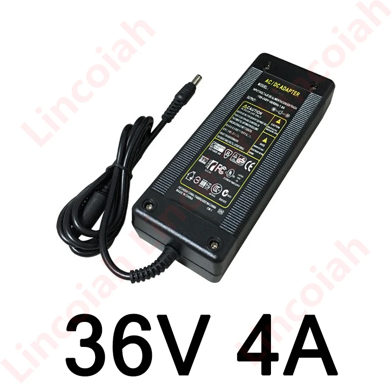 36V Power Supply 4A 144W AC/DC Adapter 36 Volt 4 Amp Converter 36V DC Transformer for LED Lights Inkjet Printer Laser Engraver