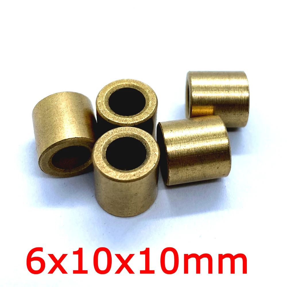 6x10x10mm 6mm Pin Shaft SINT Oil Sintering Bronze Bushing 10mm Sleeve Copper Alloy Bearing Brass Cylinder Plain Bush